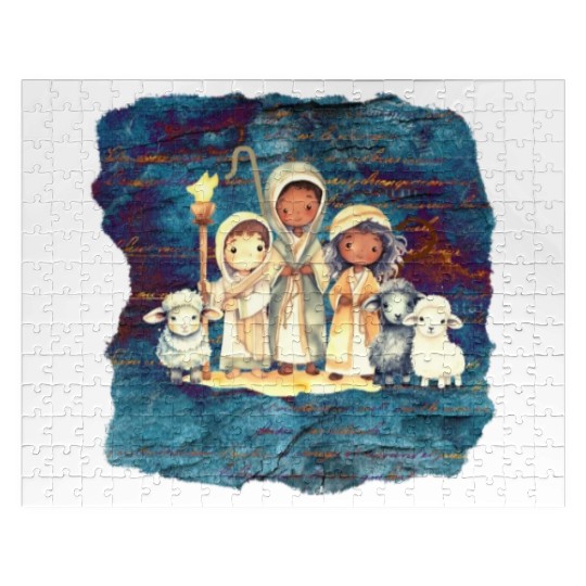 Christmas Nativity Scene Shepherds and Sheep Jigsaw Puzzles