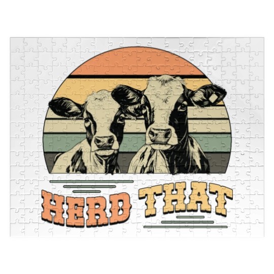 Cattle Farming Herd That Retro Livestock Farmers Jigsaw Puzzles