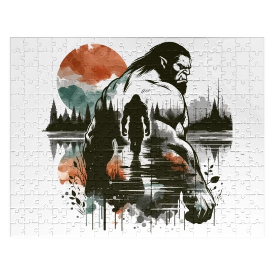 An Ogre's Autumn Journey - Ink and Color Fusion Jigsaw Puzzles
