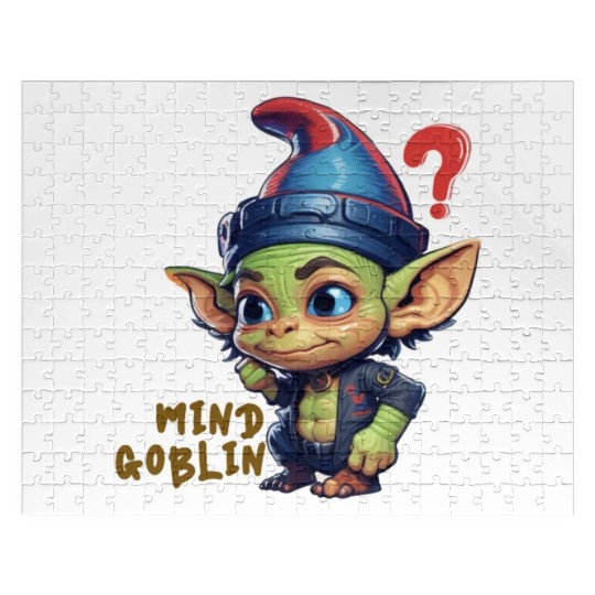 Funny Green Goblin Monster - Mind Goblin Deez Nuts Jigsaw Puzzles