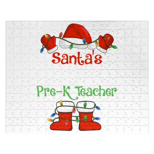 Santa's Favorite Pre K Teacher Funny Christmas Jigsaw Puzzles