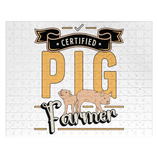 Pig Farming Certified Pig Farmer Farm Animals Jigsaw Puzzles