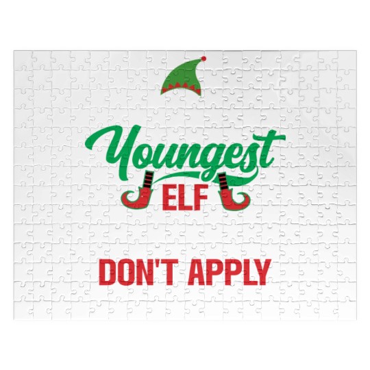 Santa I'm The Youngest Elf The Rules Don't Apply Jigsaw Puzzles