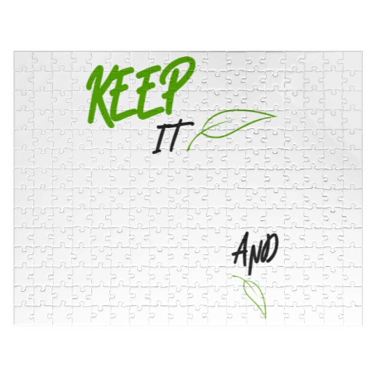KEEP IT SIMPLE AND UNIQUE-WHITE GREEN LETTERING Jigsaw Puzzles