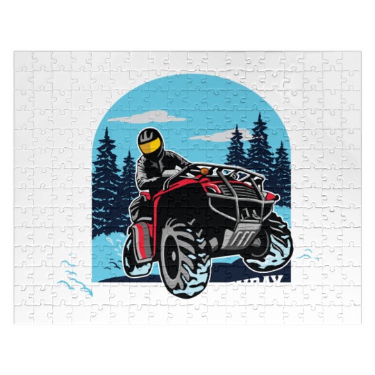 ATV/Quad "Winter Riding" style logo. By "Hey Day" Jigsaw Puzzles
