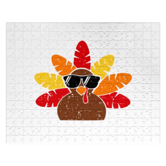 Turkey Trot Squad Race Funny Thanksgiving Running Jigsaw Puzzles