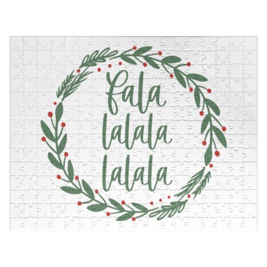 Fa La La Sage Green Christmas Wreath Fun Jigsaw Puzzles