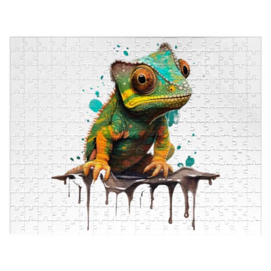 Cute Chameleon for Lizard Pet Lover Jigsaw Puzzles
