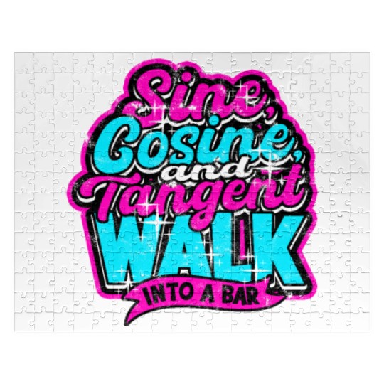 Sine, Cosine, and Tangent walk into a bar - Math Jigsaw Puzzles