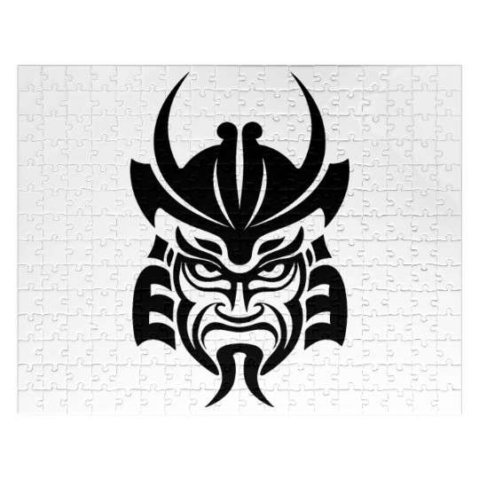 Samurai Helmet Logo Katana Swordsman Jigsaw Puzzles