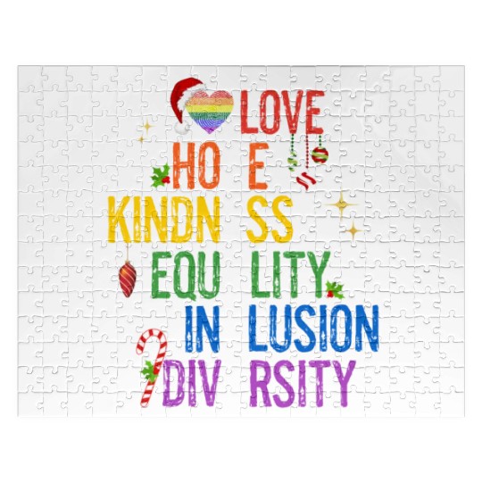 Gay Christmas Love Hope Kindness Equality Peace Jigsaw Puzzles