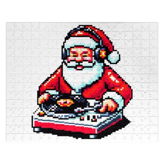 Retro 8-Bit DJ Santa: A Festive Musical Spin Jigsaw Puzzles