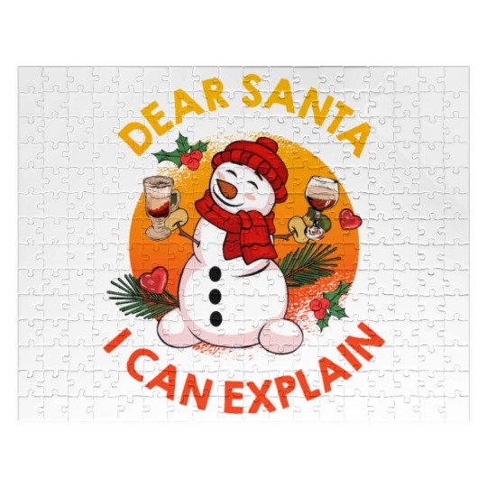 Schneemann Dear Santa I can Explain Funny Jigsaw Puzzles