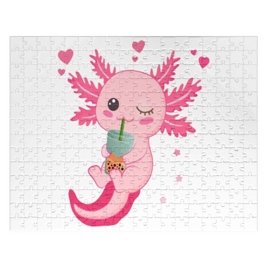 Boba Tea Bubble Tea Milk Tea Axolotl Jigsaw Puzzles