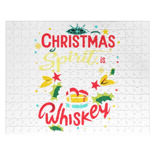 Santa My Christmas Spirit Is Whiskey Whiskey Jigsaw Puzzles