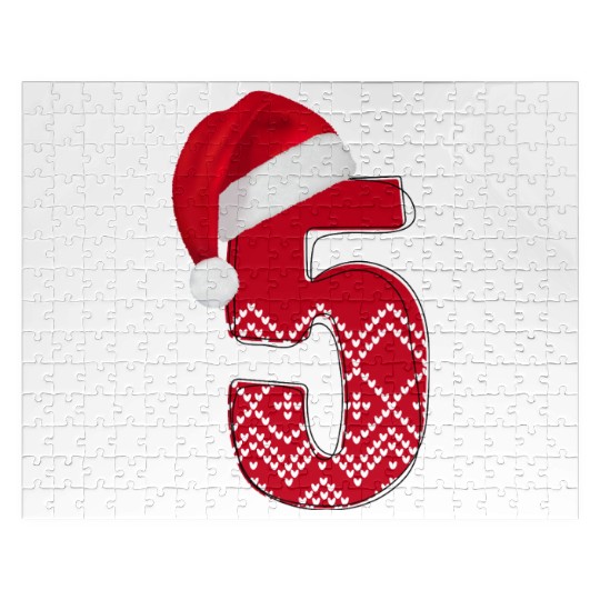 5 Number Fifth Birthday / Wedding Anniversary Jigsaw Puzzles