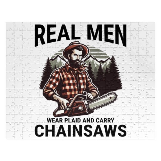 Lumberjack Woodworker Woodcutter Chainsaw Arborist Jigsaw Puzzles
