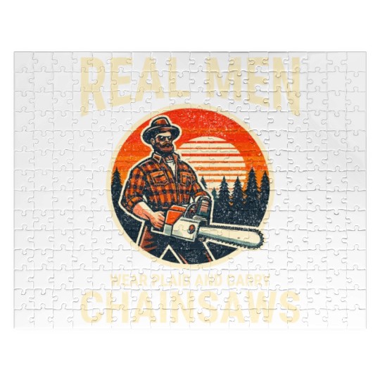 Lumberjack Woodworker Woodcutter Chainsaw Arborist Jigsaw Puzzles