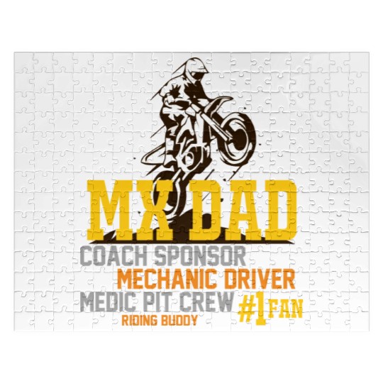 Mx Dad Motocross Supercross Papa Jigsaw Puzzles
