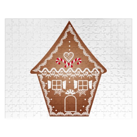 beautifully decorated gingerbread house for XMAS Jigsaw Puzzles