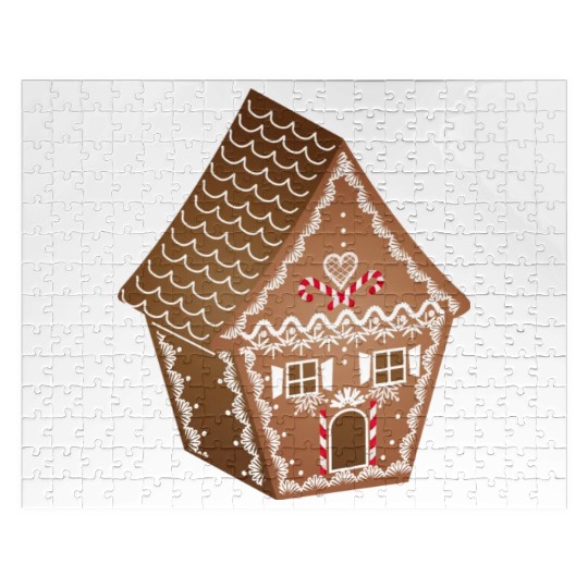 beautifully decorated gingerbread house for XMAS Jigsaw Puzzles