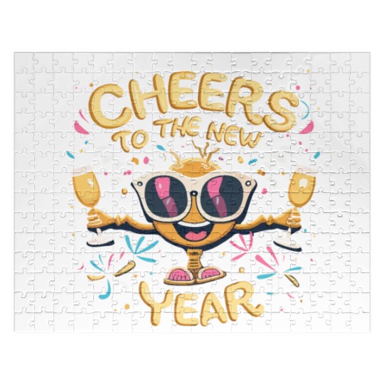 NYE Festive Cheers To The New Year Traditional Jigsaw Puzzles