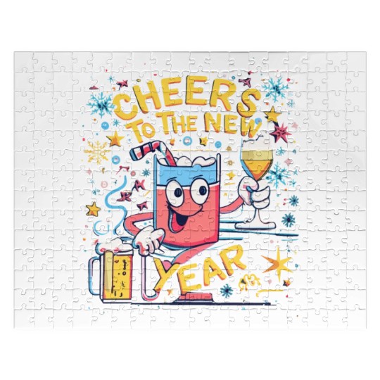 NYE Cheers To The New Year Happy Winter Holiday Jigsaw Puzzles