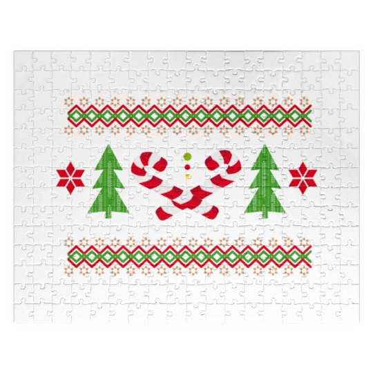Candy canes pattern for Christmas Jigsaw Puzzles