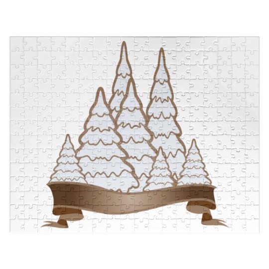 beautiful gingerbread forest for Christmas Jigsaw Puzzles