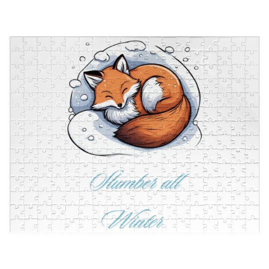 Slumber all winter - Sleepy Fox Jigsaw Puzzles