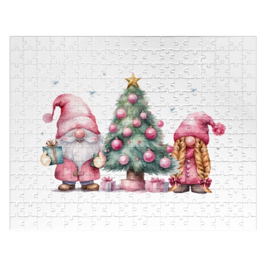 Winter Gnomes with a Christmas Tree Jigsaw Puzzles