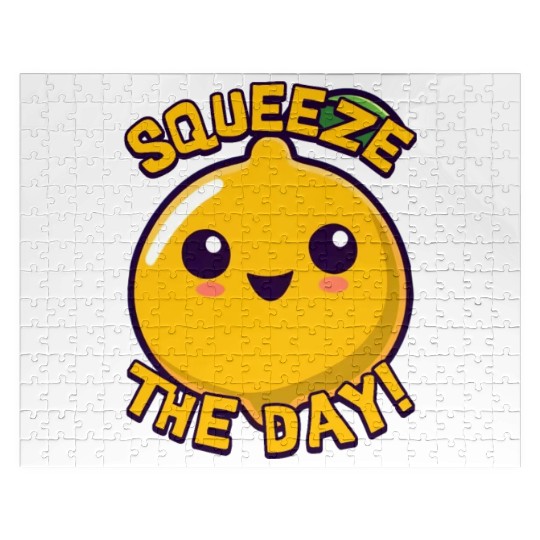 Squeeze The Day! Cute Lemon Cartoon! Jigsaw Puzzles