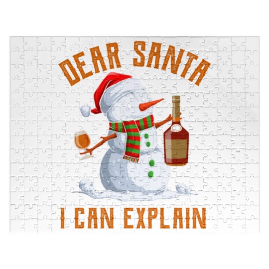 Snowman Dear Santa I can Explain Funny Snow Jigsaw Puzzles