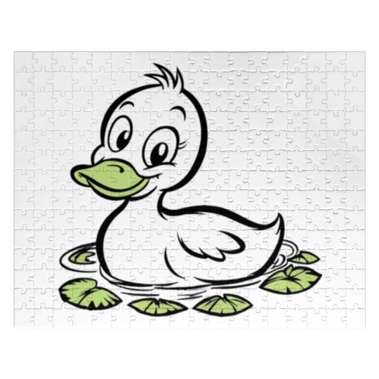 Cute duck swimming in a swamp Jigsaw Puzzles