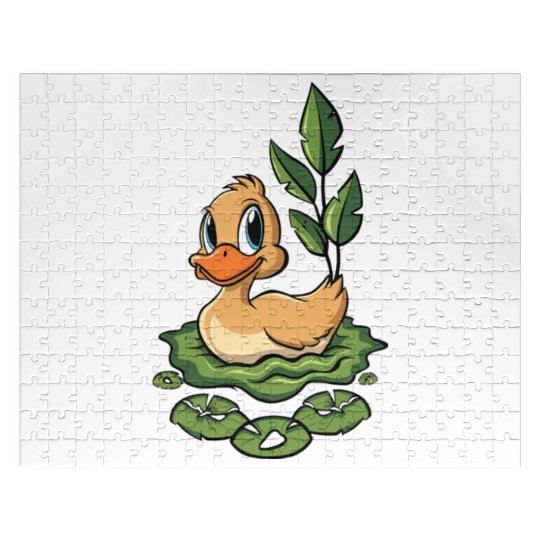 cute duck swimming in a swamp Jigsaw Puzzles