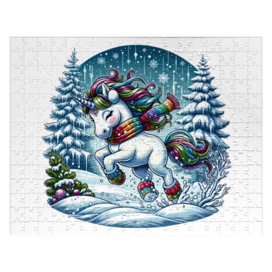 Unicorn in a Winter Wonderland Jigsaw Puzzles