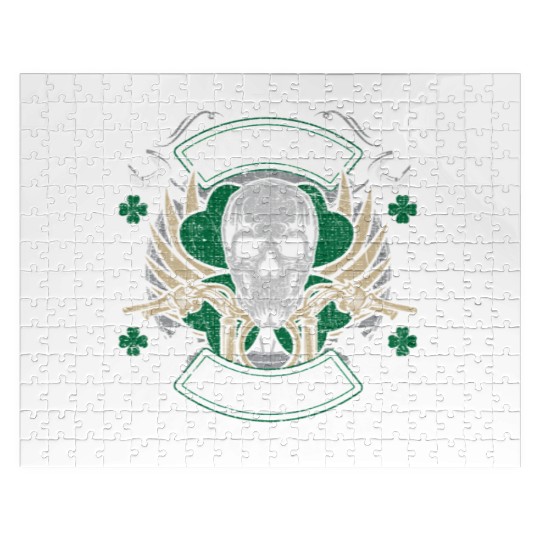 Motorcycle Sons Of Ireland Club Biker Distressed Jigsaw Puzzles