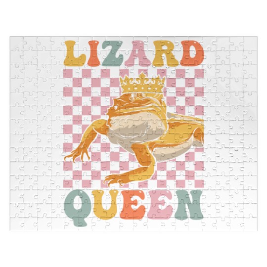 Groovy Bearded Dragon Girl Lizard Lover Jigsaw Puzzles