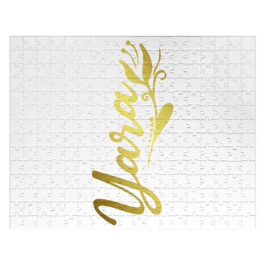 Yara Name Faux Gold Tulip Flourish Jigsaw Puzzles