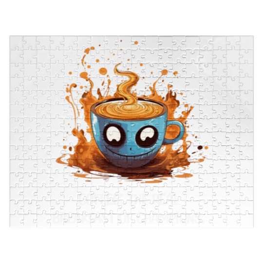 Coffee The Real Breakfast Of Champions white Jigsaw Puzzles