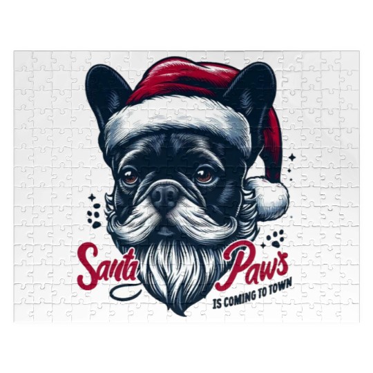 SANTA PAWS IS COMING TO TOWN Jigsaw Puzzles