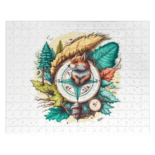 Adventurous Squirrel Compass : Navigating Nature Jigsaw Puzzles