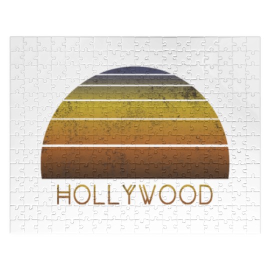 Retro Hollywood California Sunset Vacation Jigsaw Puzzles