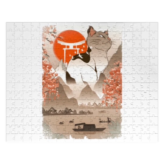 001867 Japanese Cat Mountain Fisher Lake Jigsaw Puzzles