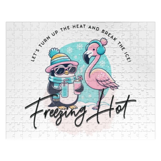 Flamingo & Penguin Freezing Hot Christmas Fun Jigsaw Puzzles