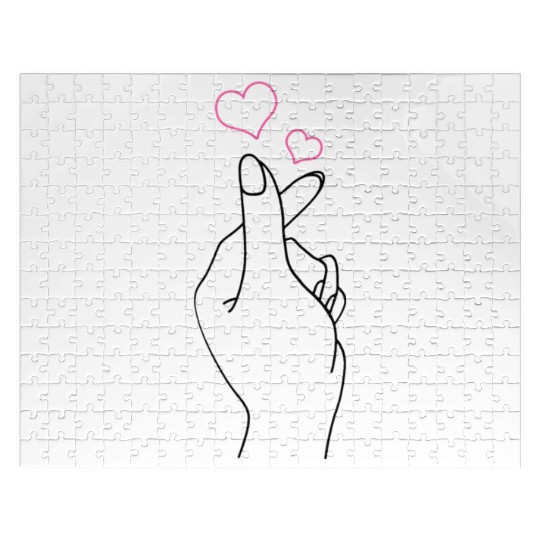 K-Pop Hand Symbol He K-Drama Korean Pop Music Fan Jigsaw Puzzles