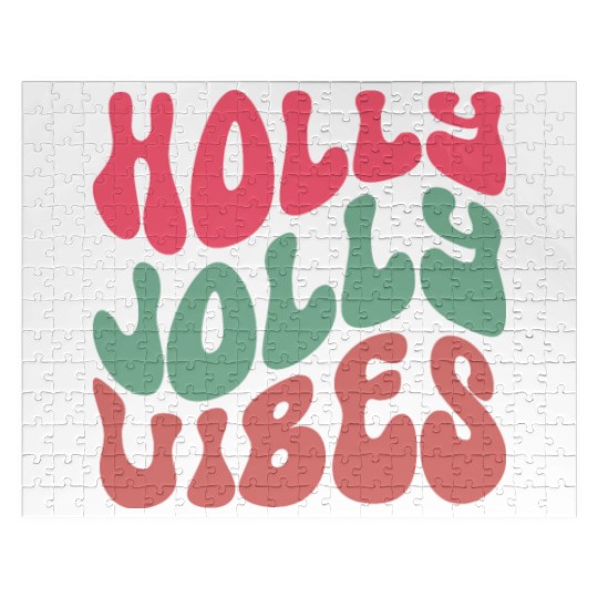 Holly jolly vibes, Xmas Quotes, Christmas Gifts Jigsaw Puzzles