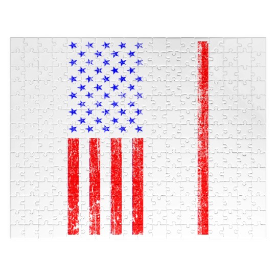 American Flag Piston Muscle Car Patriotic Vintage Jigsaw Puzzles