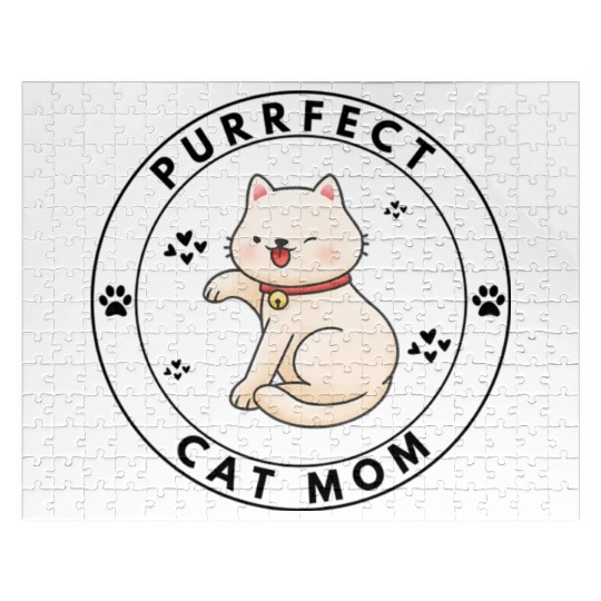 The Best Cat Mom In The Whole Wide World Jigsaw Puzzles