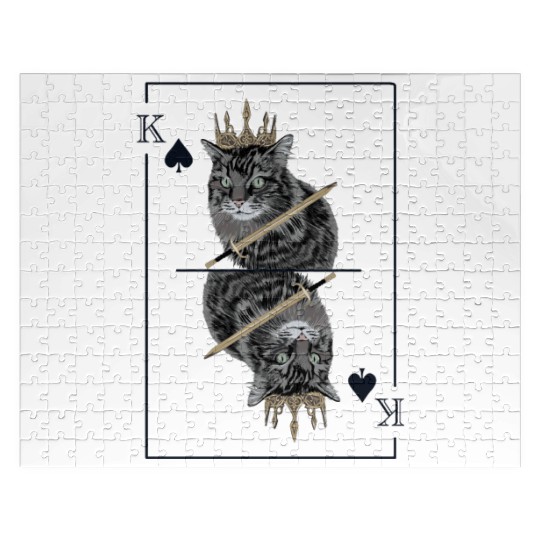 Cat Spades King Playing Card Cat Daddy Cat Mom Jigsaw Puzzles